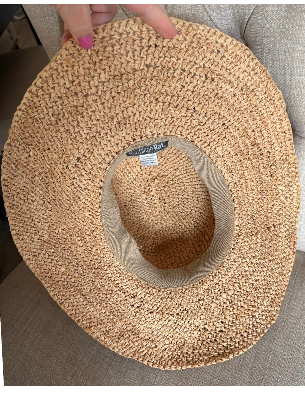 San Diego Hat Company Raffia Floppy Sun Hat 4” Brim Comfort Band Boho One Size - Picture 4 of 5